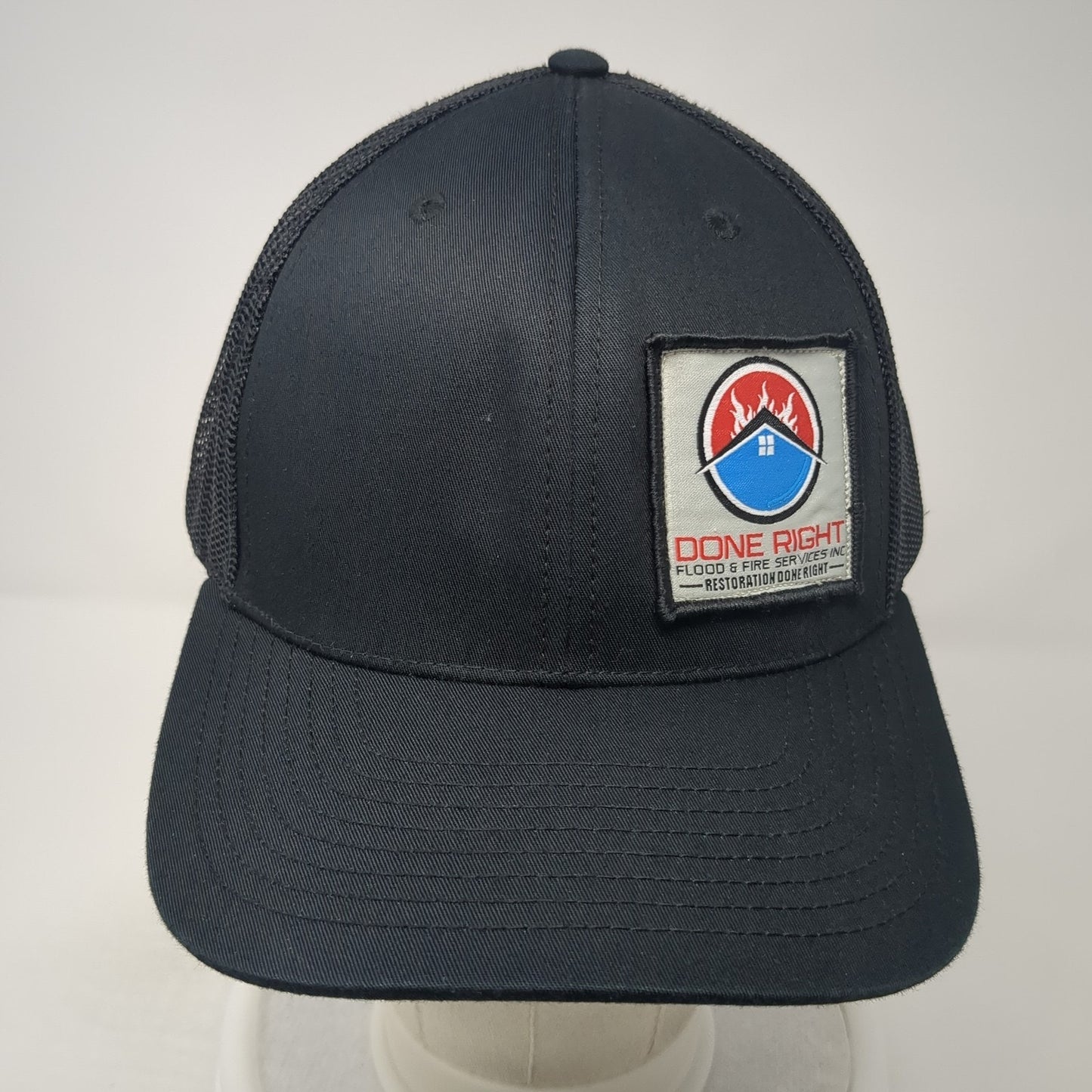 Done Right Snapback Trucker Hat Black One Size Mesh Back Richardson