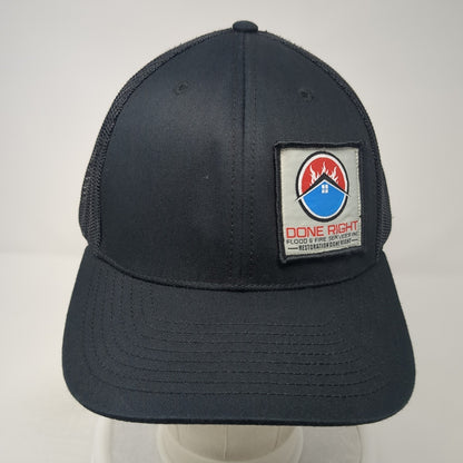 Done Right Snapback Trucker Hat Black One Size Mesh Back Richardson