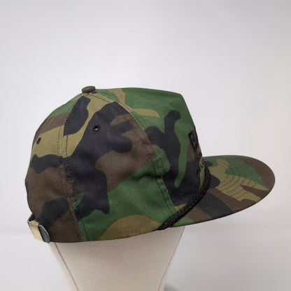 Cap America BASF Agrichemicals Camo 5 Panel Hat Green Black OSFA Rope USA Made