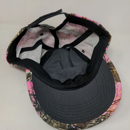 Menards Women's Strapback Hat Pink Camo Adjustable Embroidered Logo Cotton W/Tag