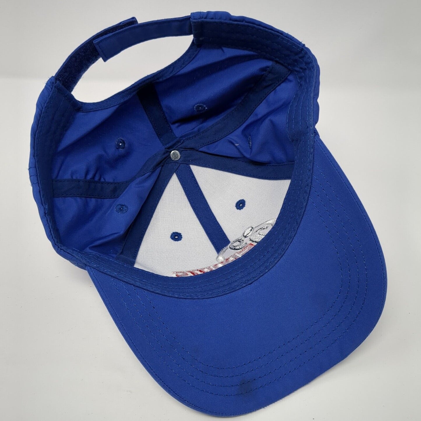 i9 Sports Strapback Hat Blue OS Adjustable Embroidered Vented Holes Polyester