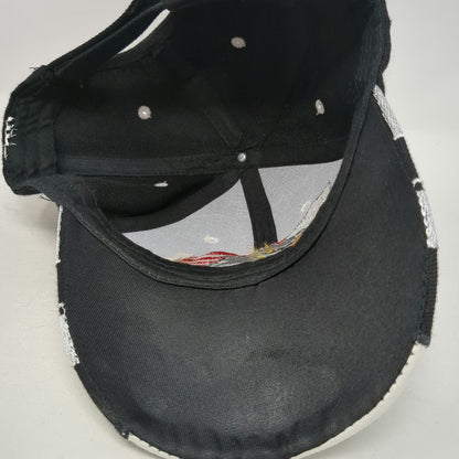 Baseball Cap Black White Red Blue One Size Eagle USA Strapback Hat Embroidery