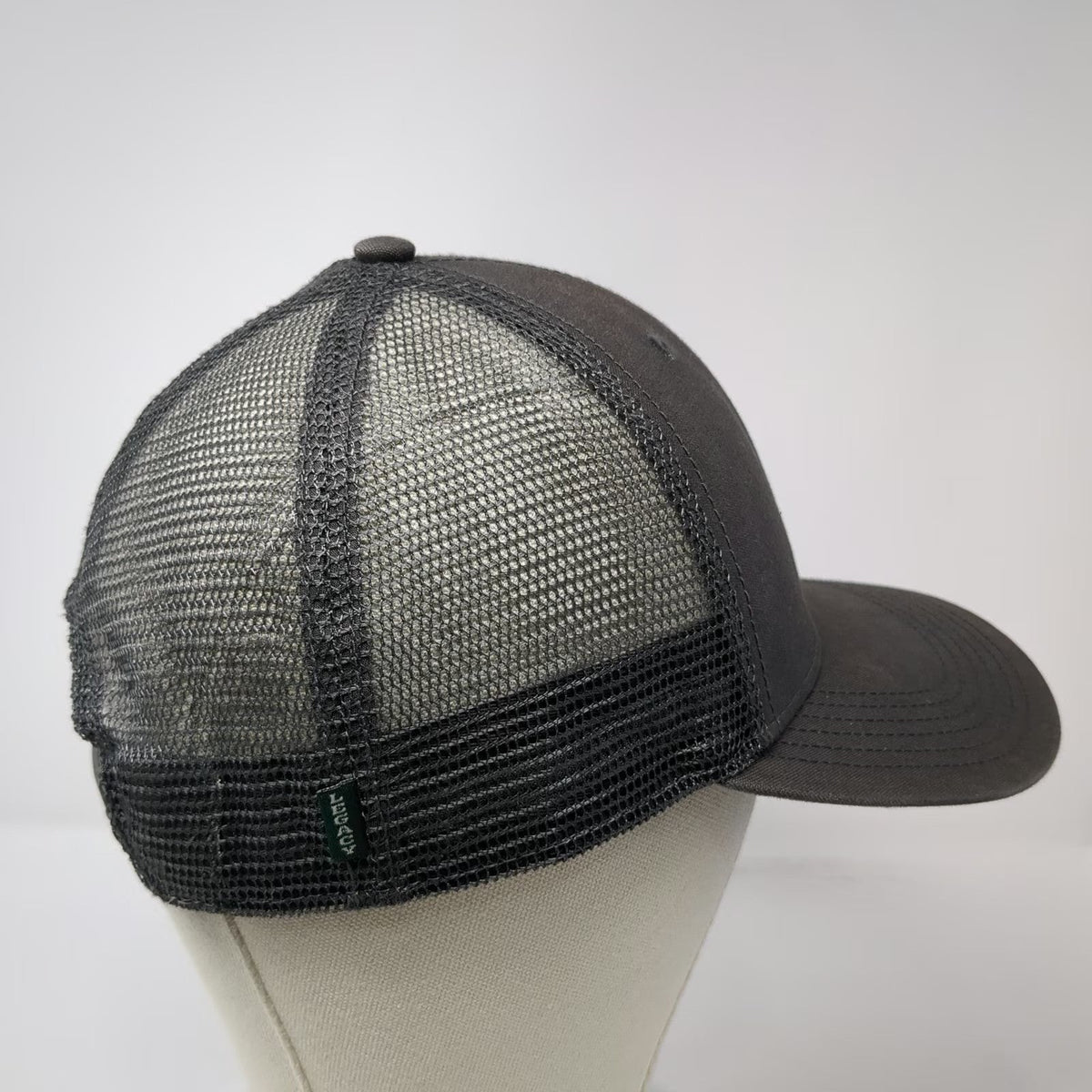 Legacy Trucker Hat Gray One Size Fallen Leaf Lake Leather Patch Mesh Snapback