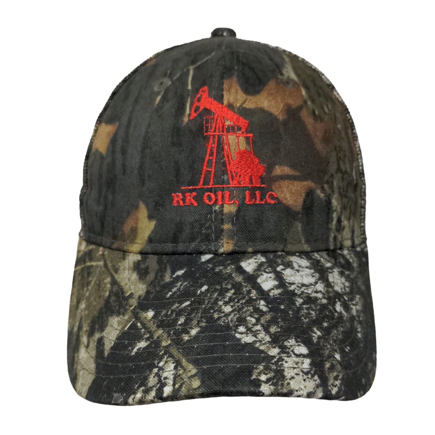 RK Oil LLC Strapback Trucker Hat Camouflage OSFM Adjustable Mesh Back W/Tags