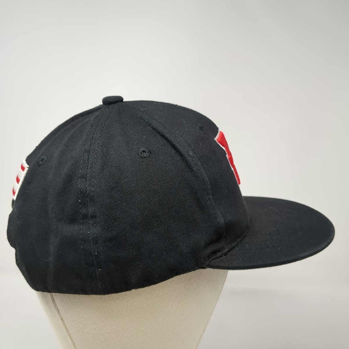 B Premium Headwear Snapback Black Hat One Size Puerto Rico PR Flag Flat Brim