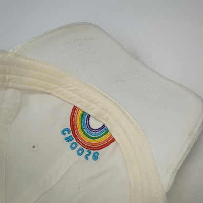 Life is Good Baseball Cap White One Size Choose Kindness Rainbow Strapback Hat
