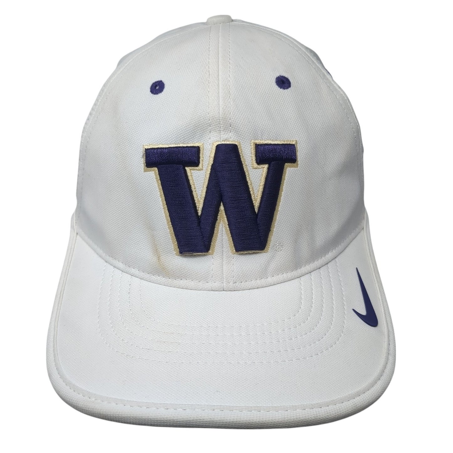Letter W Strapback Hat White One Size Embroidered Laser Cut Nike Swoosh