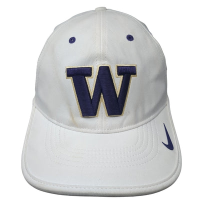 Letter W Strapback Hat White One Size Embroidered Laser Cut Nike Swoosh