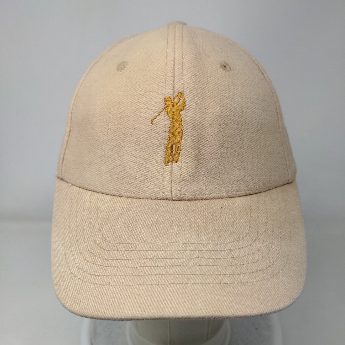 PGA Tour Slideback Hat Tan One Size Embroidered Adjustable 6 Panel