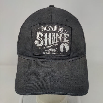 Backwoods Shine Snapback Hat Black One Size Adjustable Solid 6 Panel