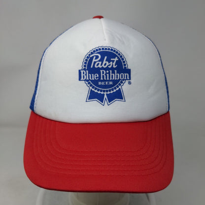 Pabst Blue Ribbon Beer Snapback Trucker Hat Multicolor OS Mesh Back 5 Panel