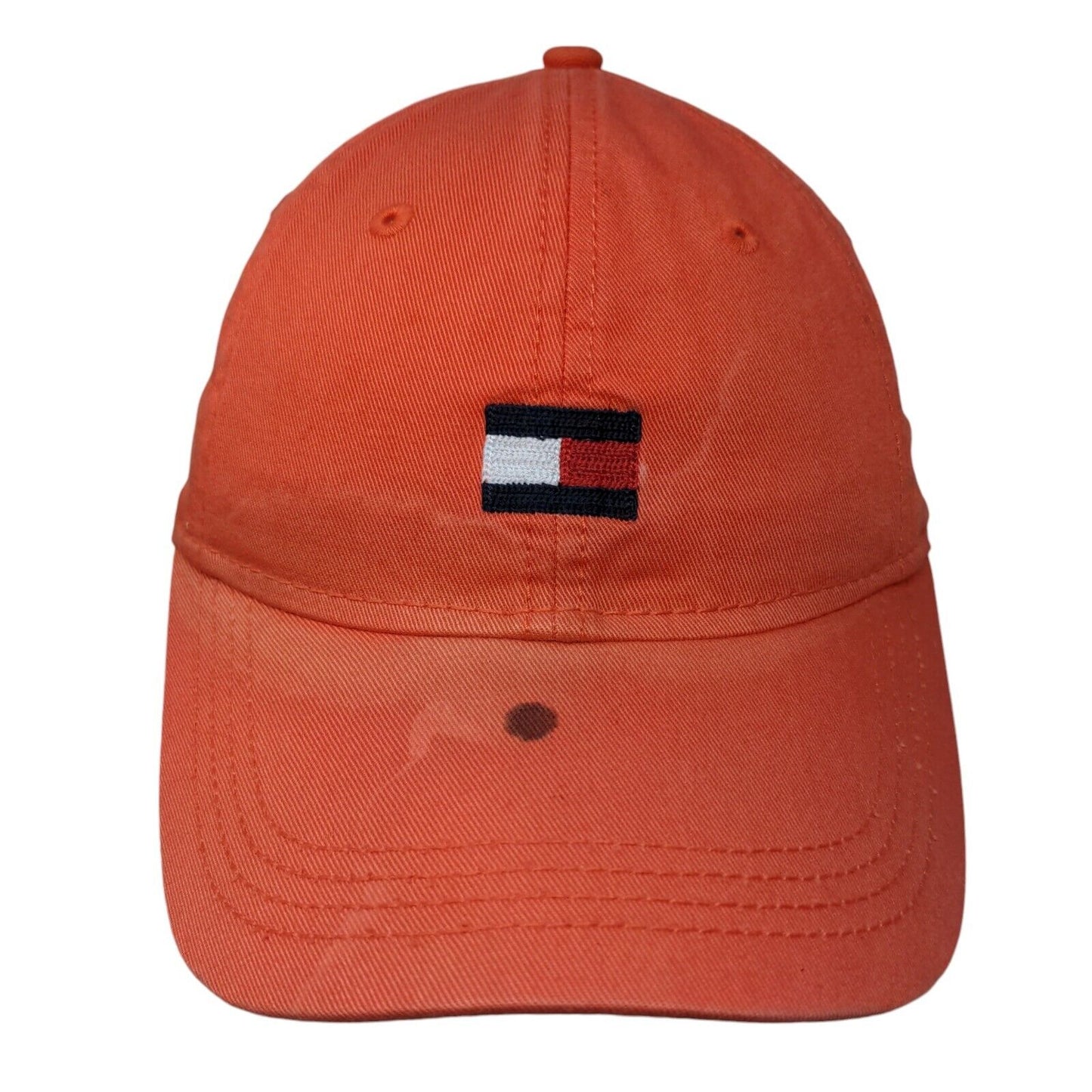 Tommy Hilfiger Slideback Hat Orange One Size Adjustable Embroidered 6 Panel