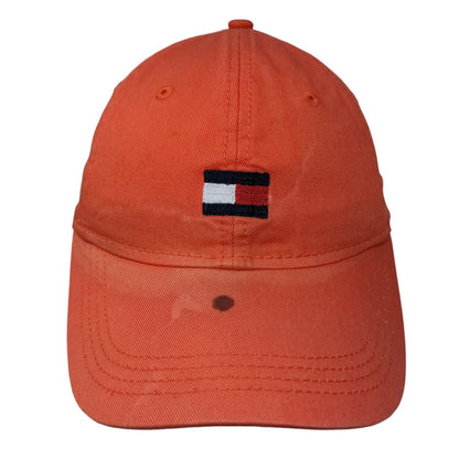 Tommy Hilfiger Slideback Hat Orange One Size Adjustable Embroidered 6 Panel