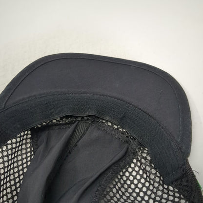 KAVU 5 Panel Cap Black M Mesh Patterned Trim Seattle USA Slideback Outdoor Hat