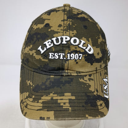 Center Stage Baseball Cap Green One Size Leupold Digital Camo USA Flag Hat