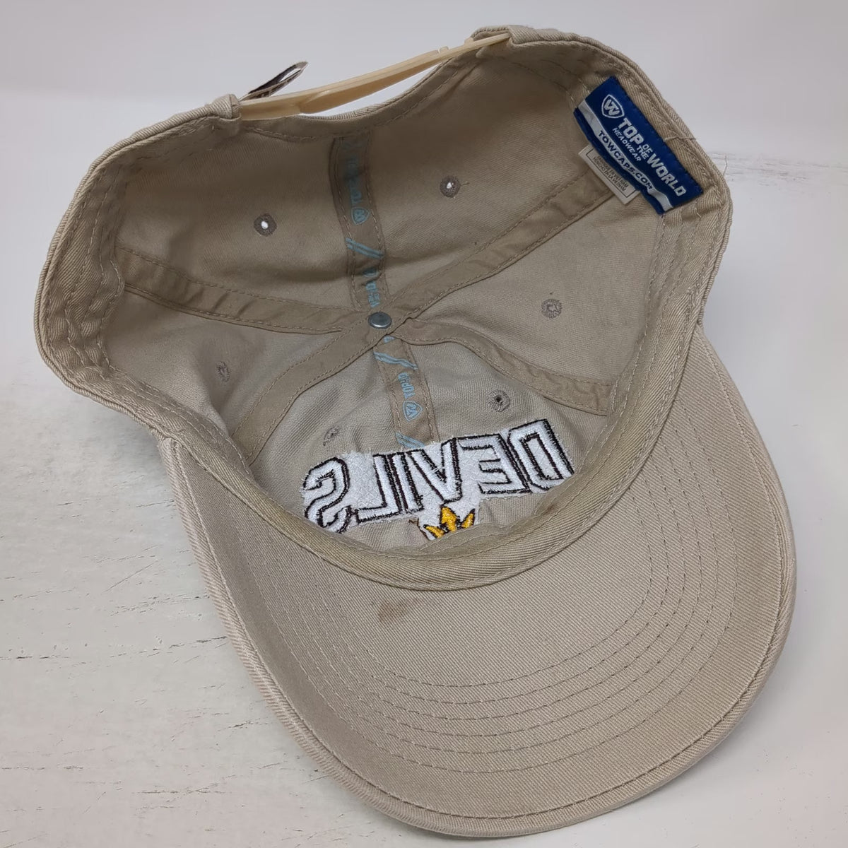 Arizona State Sun Devils NCAA Top of the World Snapback Hat Beige One Size Logo