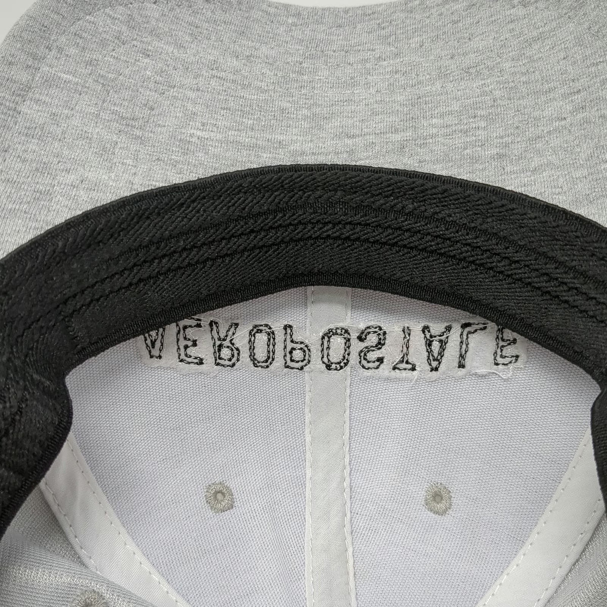 Aeropostale Baseball Cap Gray M Arched Logo Jersey Stretch Fit Embroidery hat