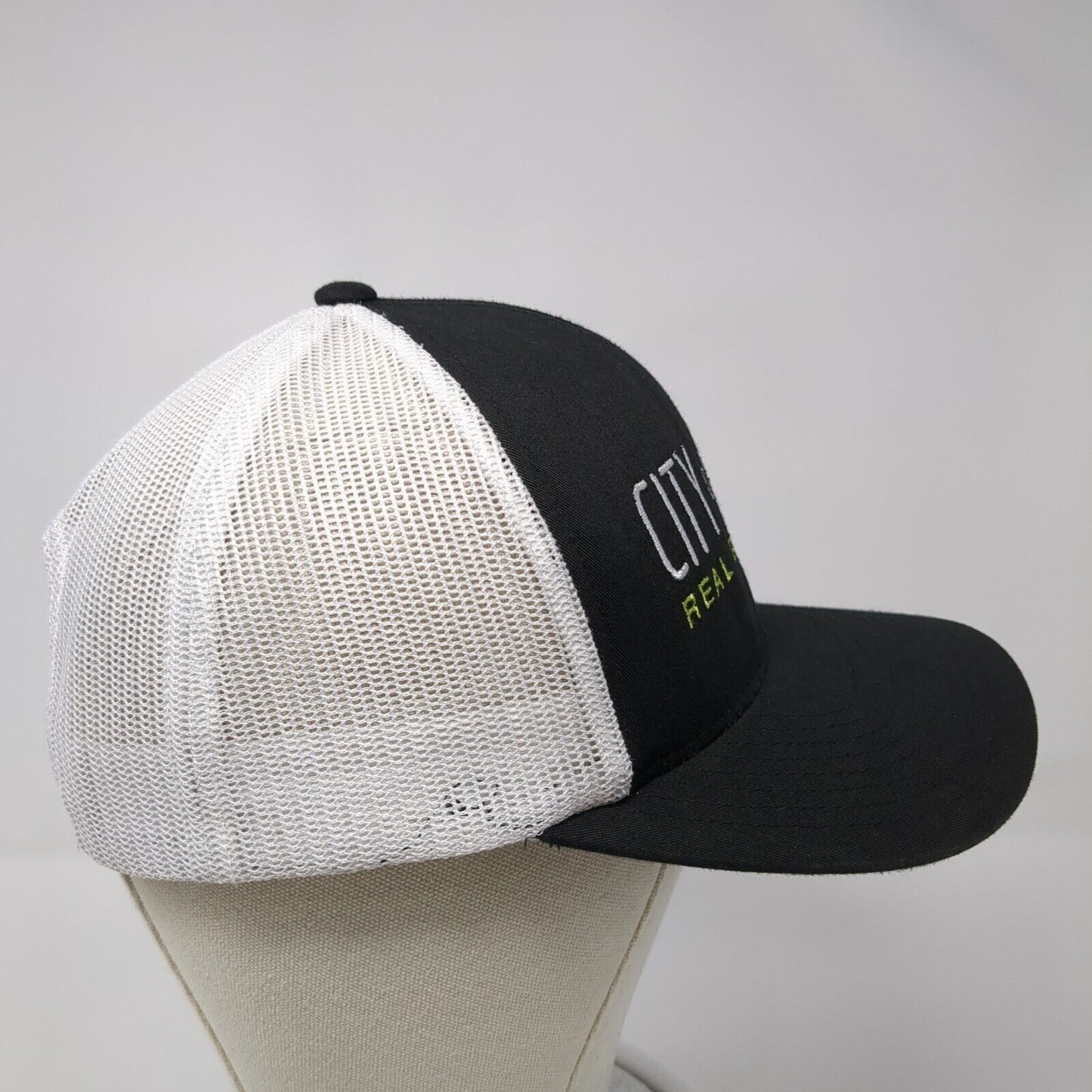 City of Trees Real Estate Snapback Trucker Hat Black One Size Mesh Back