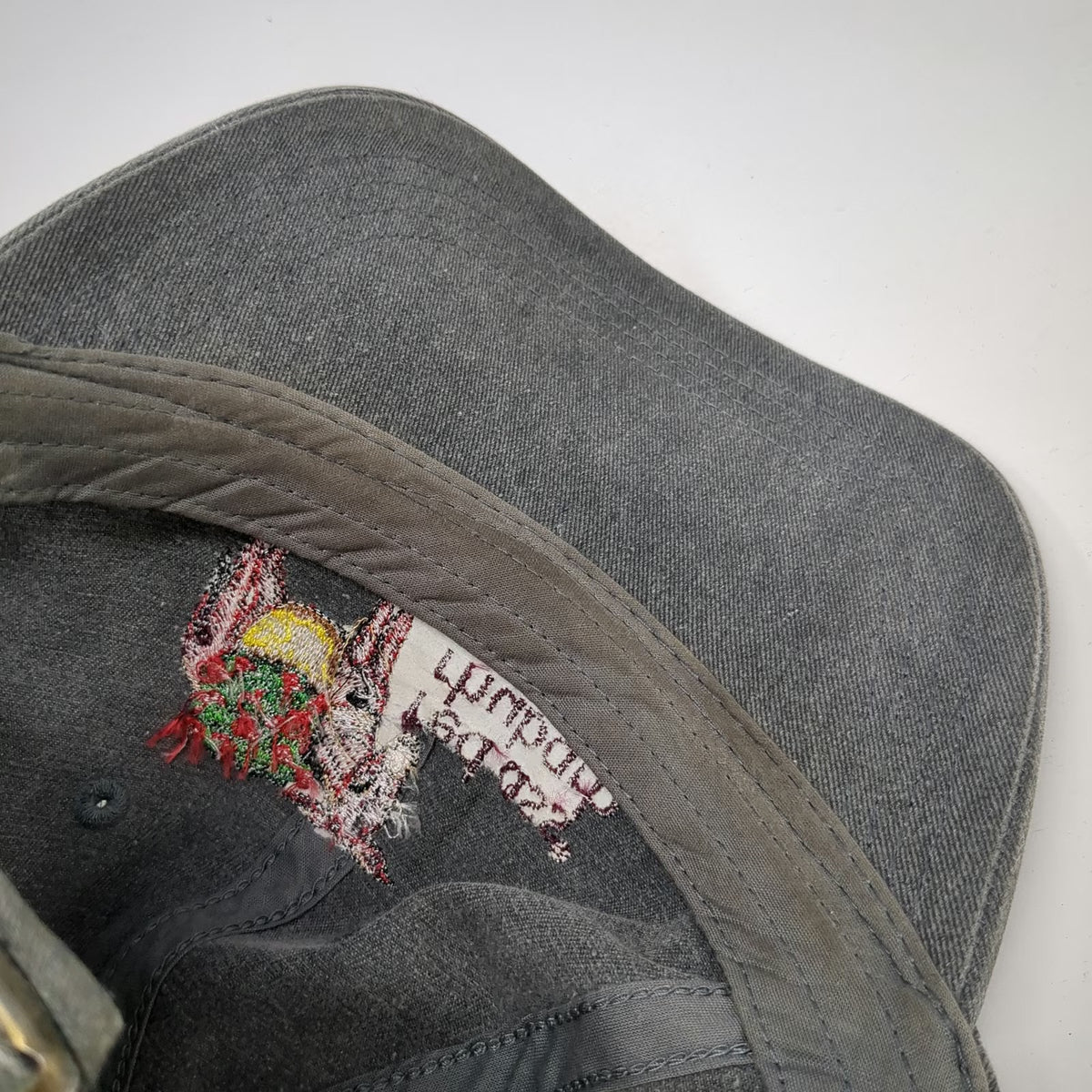 Authentic Pigment Gray Baseball Cap One Size Red Ass Rhubarb Hill City Logo Hat