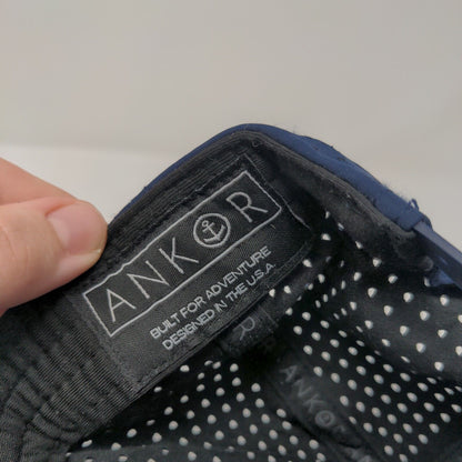 Ankor Snapback Hat Blue One Size Adjustable Breathable 6 Panel Blank