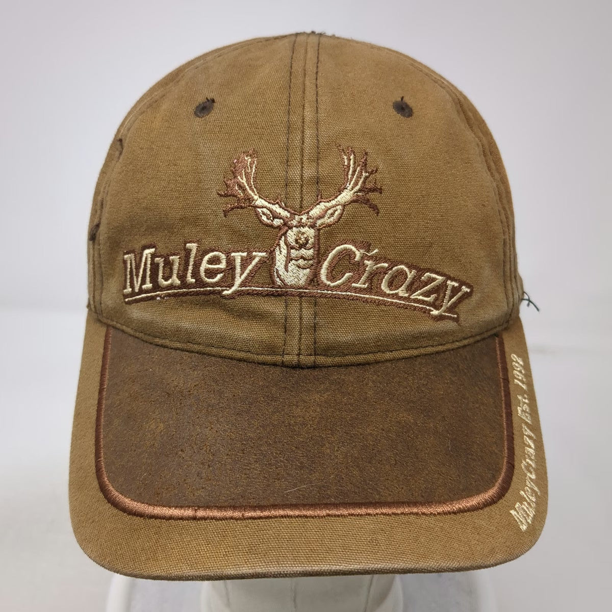 Outdoor Cap Baseball Cap Brown OSFM Strapback Muley Crazy Nuts About Bucks Hat