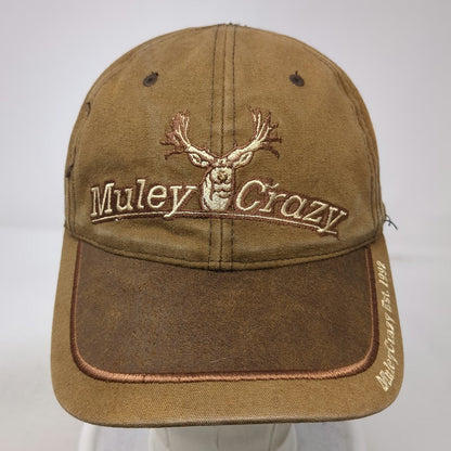 Outdoor Cap Baseball Cap Brown OSFM Strapback Muley Crazy Nuts About Bucks Hat