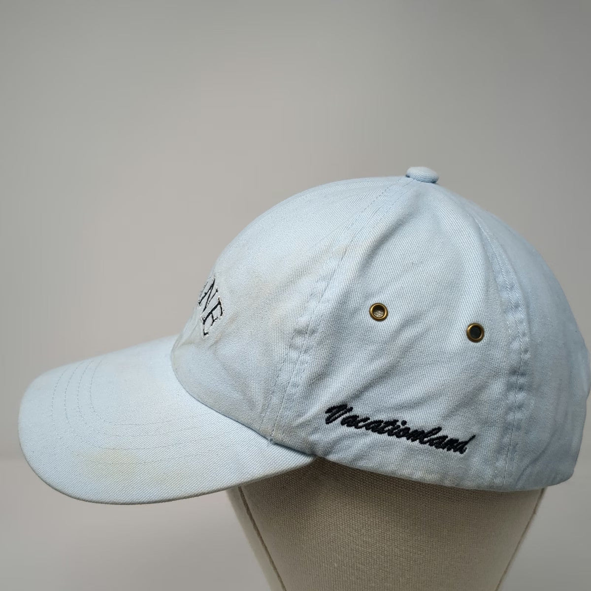 Maine Scene Inc Baseball Cap Blue OSFM Vacationland Cotton Slideback Moose Hat