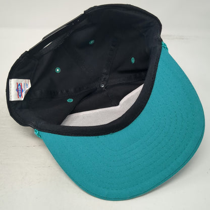 Nissin 5 Panel Black Blue Hat One Size Wheat Growers Endicott Rope Snapback Cap