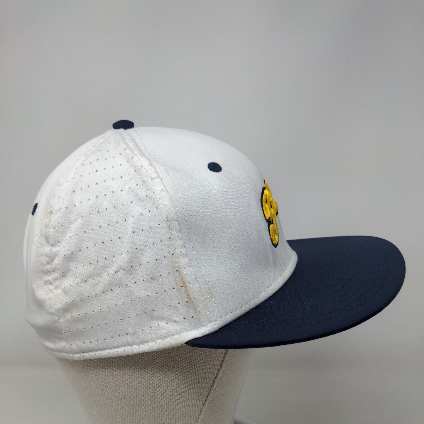 321 Fitted Hat White Small Breathable Embroidered 6 Panel The Game