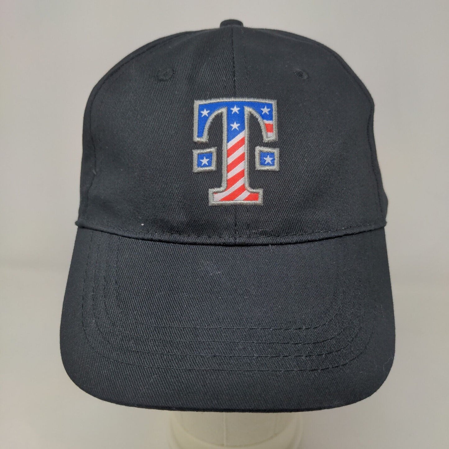 T Mobile Men's Strapback Hat Black Embroidered Patriotic Logo