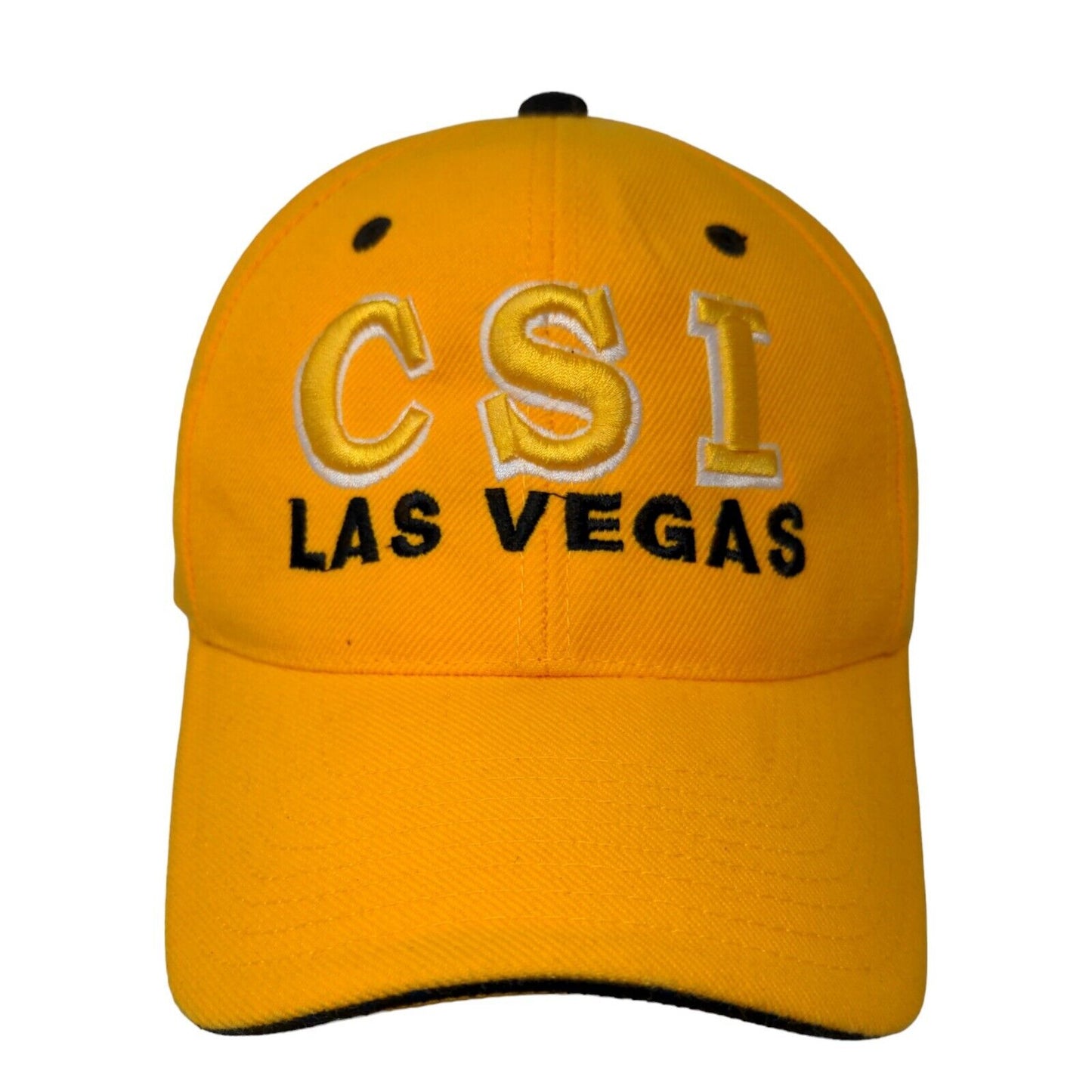 CSI Las Vegas Men's Strapback Hat Yellow Embroidered Logo 100% Acrylic