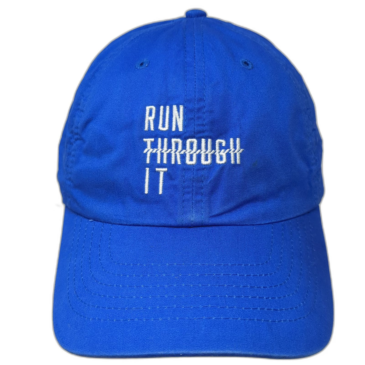 Reebok Baseball Cap Blue One Size Run Through It Embroidered Adjustable Hat