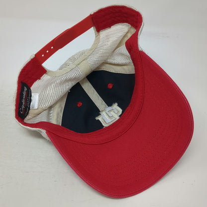 Utah Utes NCAA Captivating Trucker Hat Red Beige One Size Mesh Back Snapback