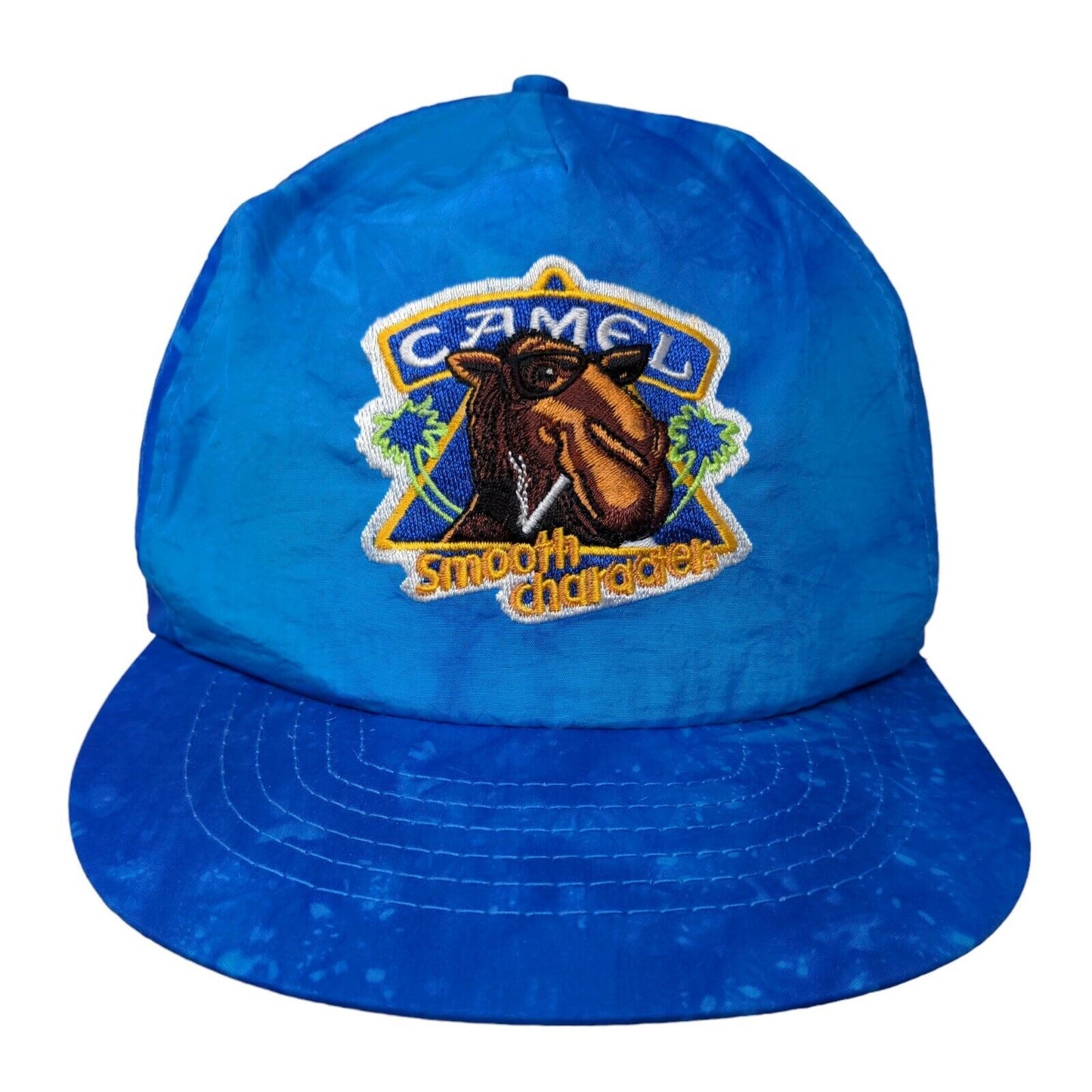 Joe Camel Men's Snapback Hat Blue Adjustable 100% Nylon Embroidered Logo Vintage