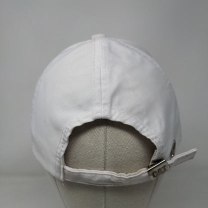 CAT Slideback Hat White OS Adjustable Embroidered Logo Vented Holes 6 Panel