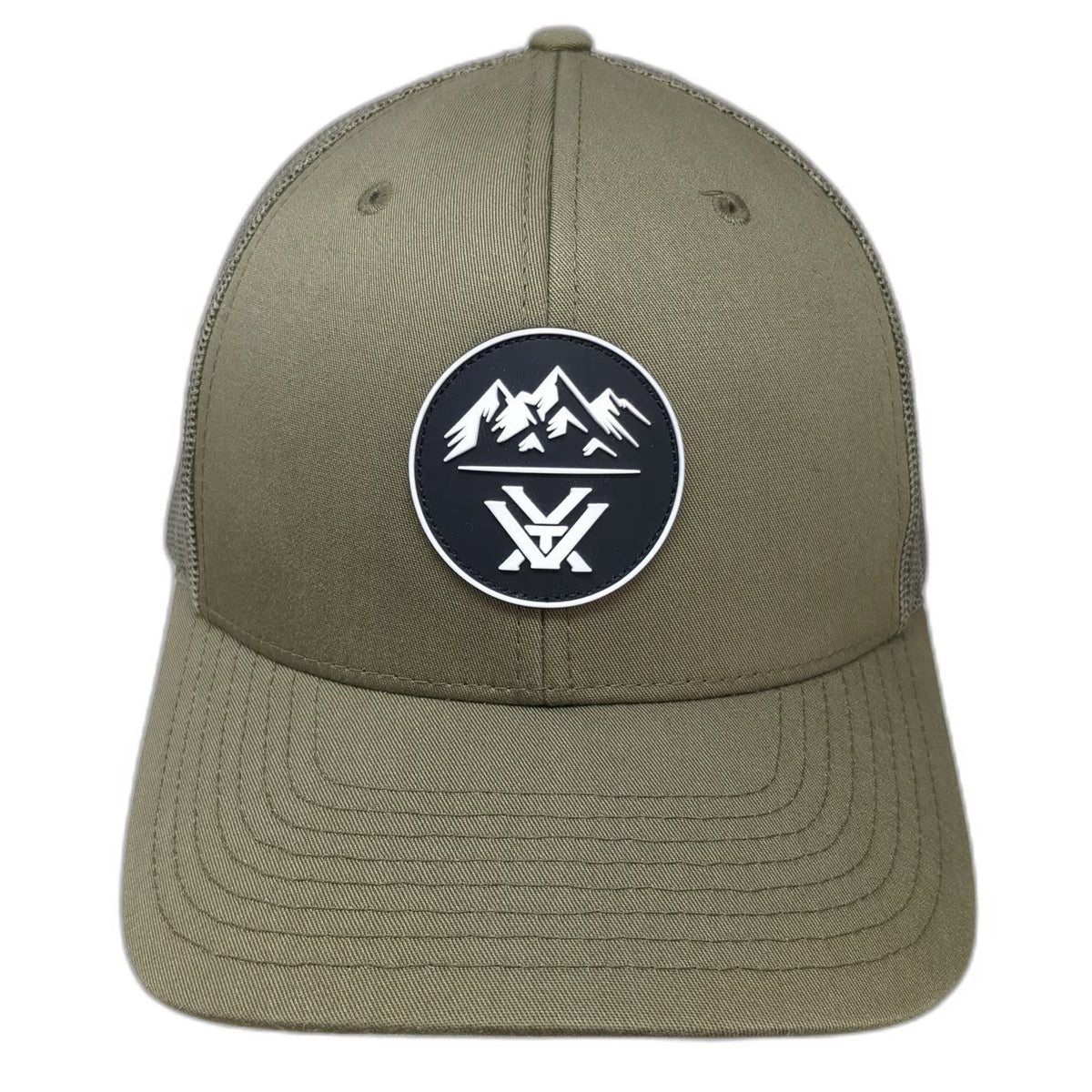 Vortex Trucker Hat Green OSFM Mesh Back Mountain Patch Snapback Logo Outdoors