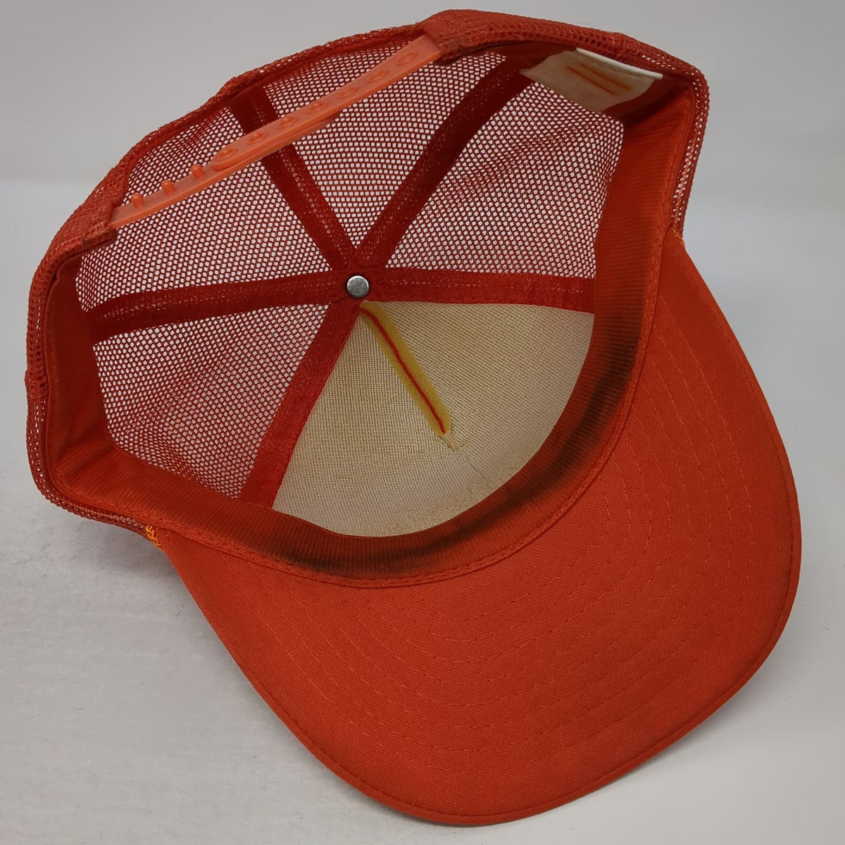Dr Pepper Trucker Hat Orange One Size Mesh Snapback Rope Logo Graphic Soda Foam
