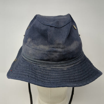 Unbranded Bucket Hat Boonie Blue One Size Chin Strap Foldable Outdoor