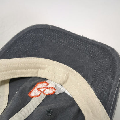 Port Authority Trucker Hat Gray OSFM Mesh Back LAZER Orange Logo Snapback Cap