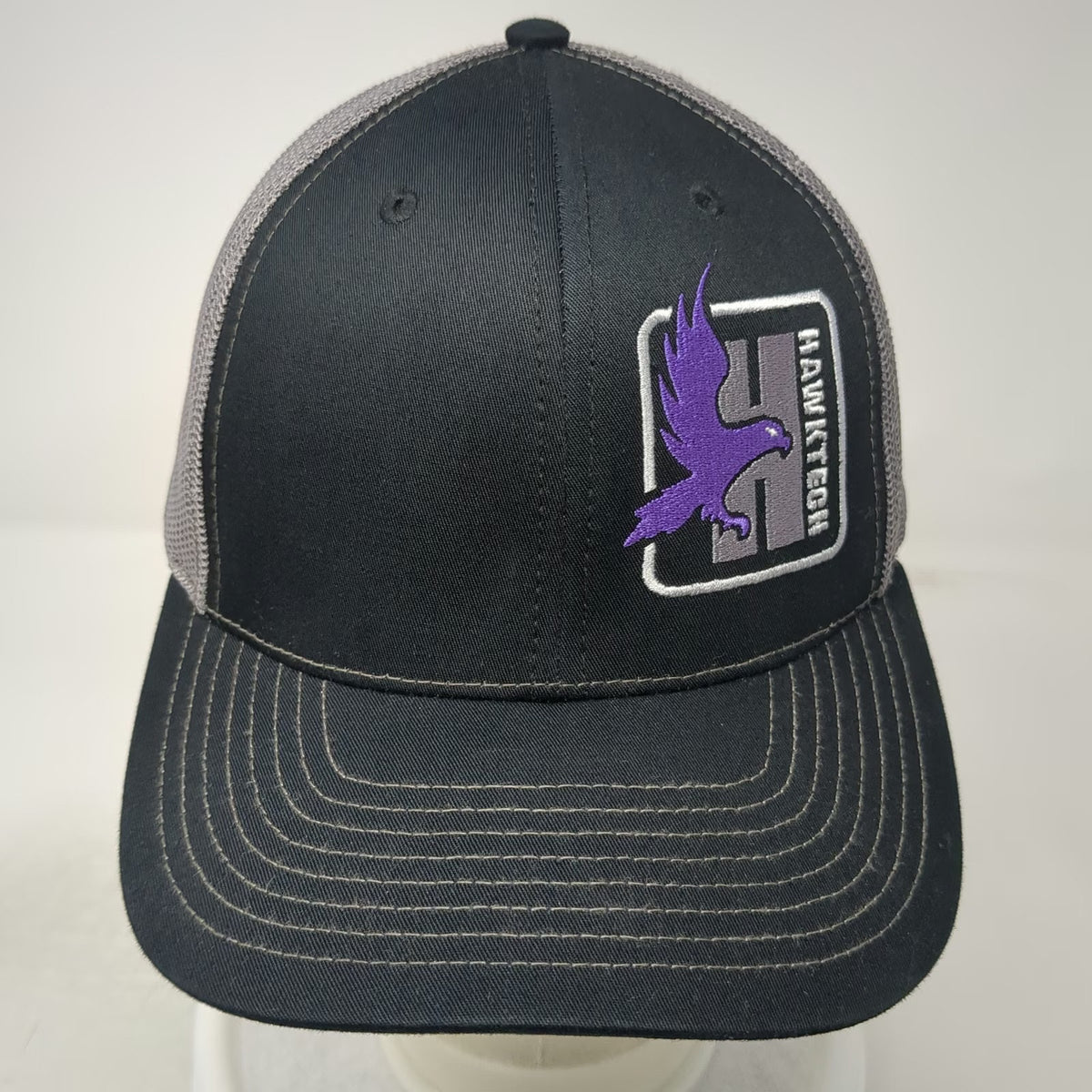 Richardson Trucker Hat Black One Size Hawktech Purple Eagle Mesh Snapback