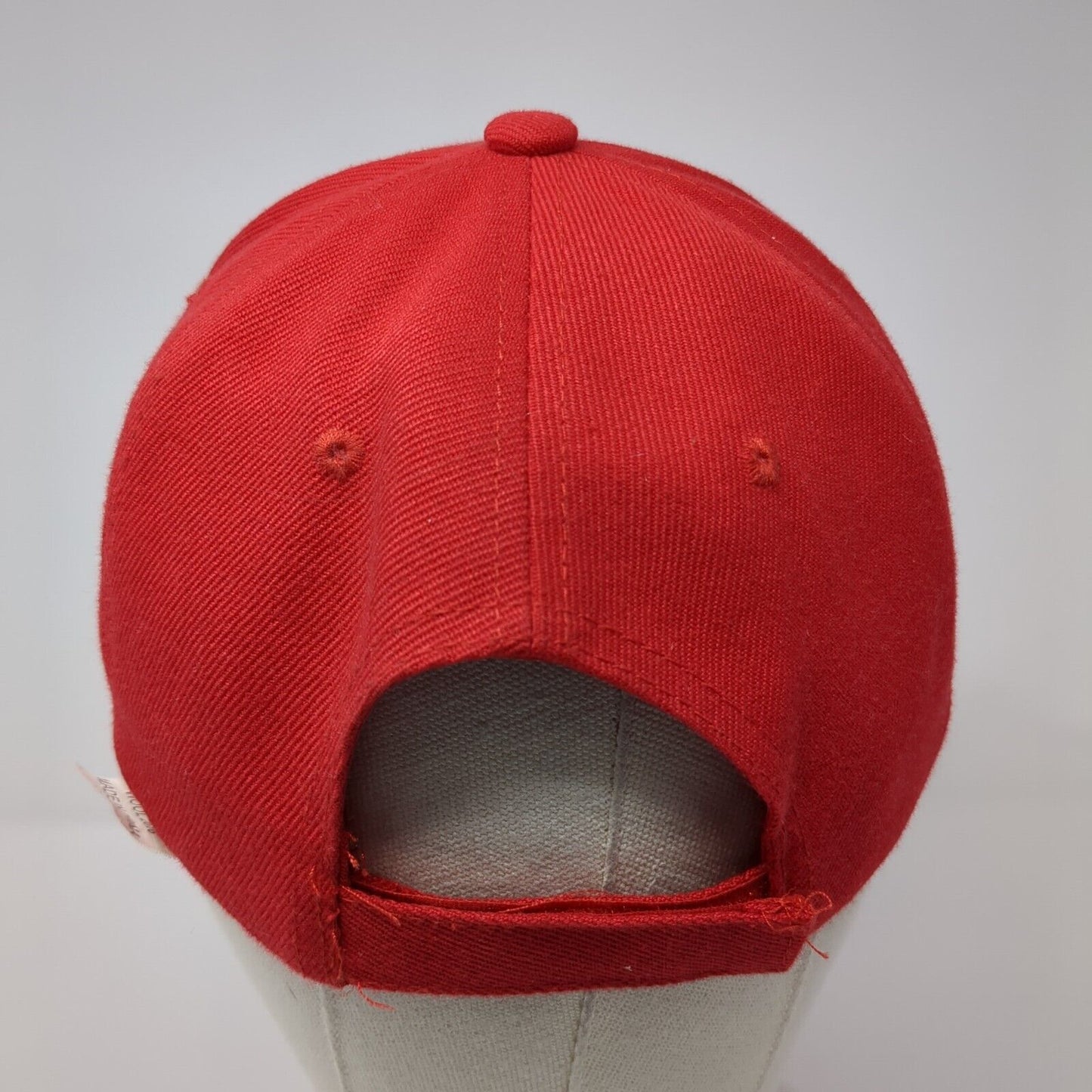 Unbranded Strapback Hat Red One Size Adjustable Blank 6 Panel Solid