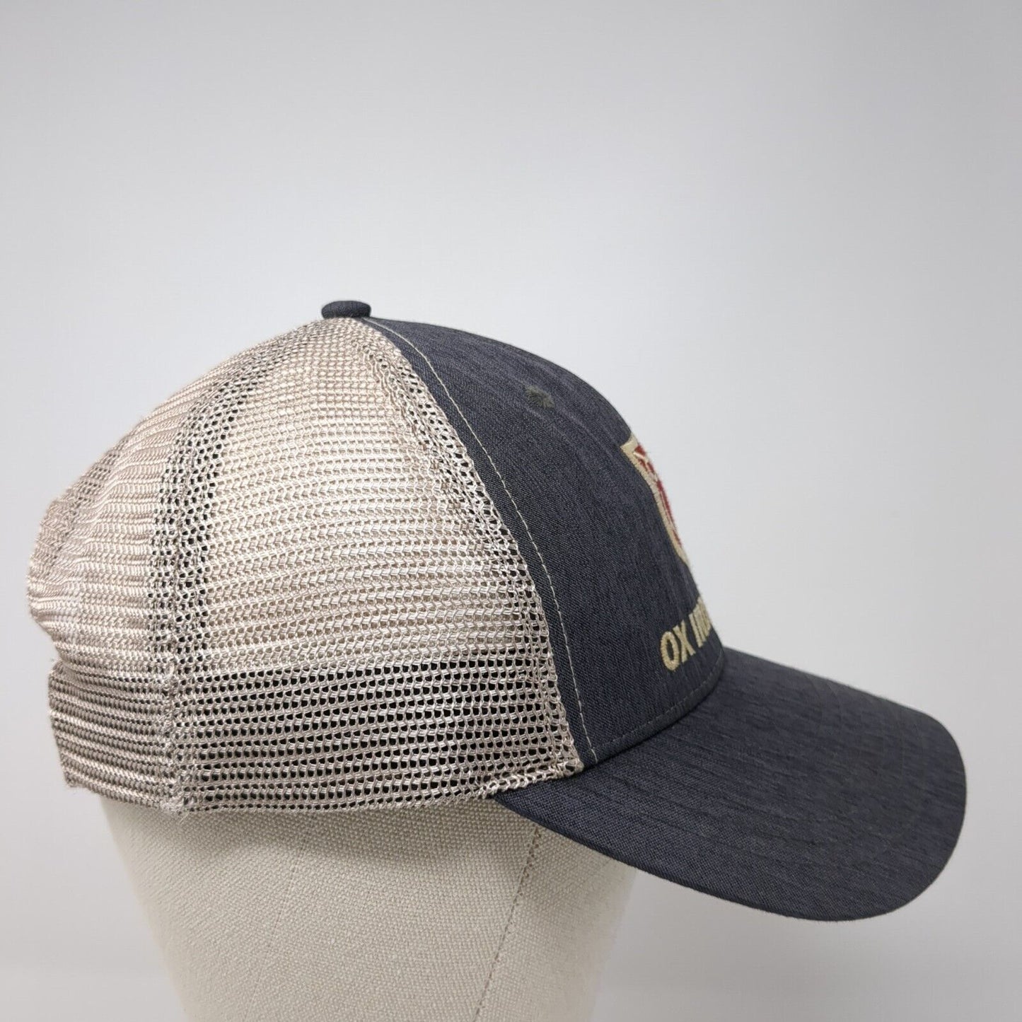 Ox Industries Snapback Trucker Hat Gray OS Adjustable Embroidered Mesh Back