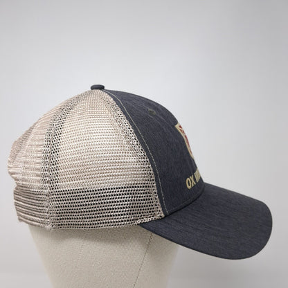 Ox Industries Snapback Trucker Hat Gray OS Adjustable Embroidered Mesh Back