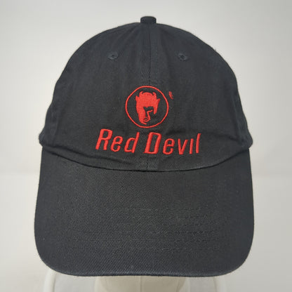 Red Devil Strapback Hat Black One Size Adjustable Embroidered 6 Panel