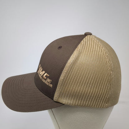 Port Authority Brown M Baseball Cap Hat Mesh Back Flexfit YMC Mechanical Logo