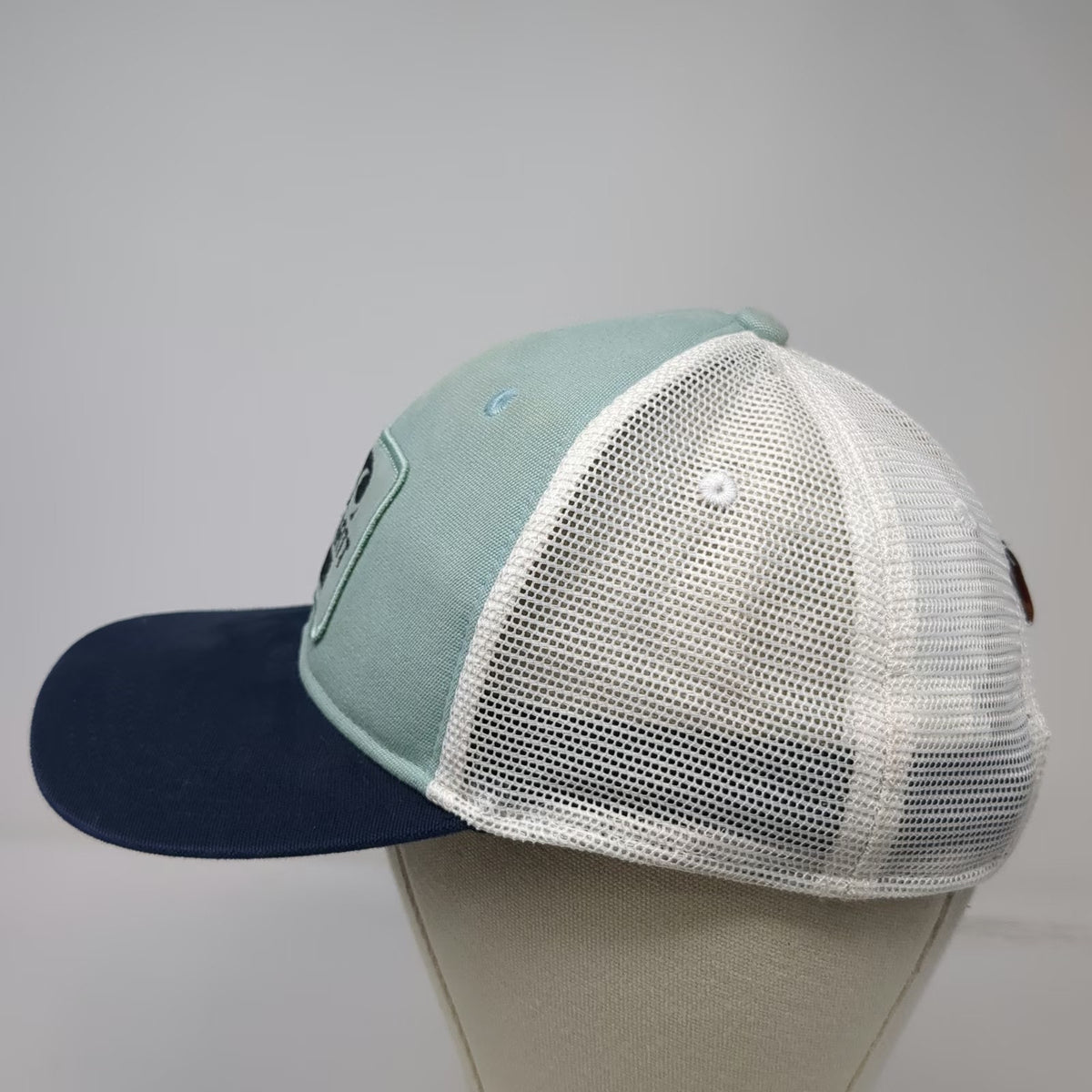 Carhartt Trucker Hat Green Blue One Size Mesh Snapback Logo Patch Workwear Cap