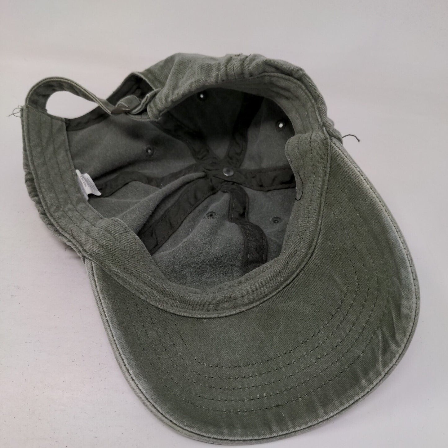 Unbranded Slideback Hat Green OSFM Adjustable Vented Holes 6 Panel Blank