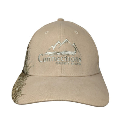 Connections Credit Union Strapback Hat Tan OSFA Embroidered Dri-Duck Wildlife