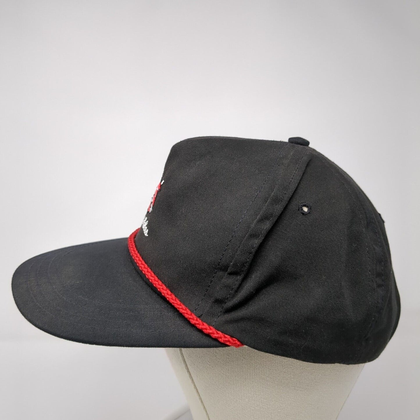 Blue Lakes Slideback Hat Black One Size Adjustable Embroidered Rope Town Talk