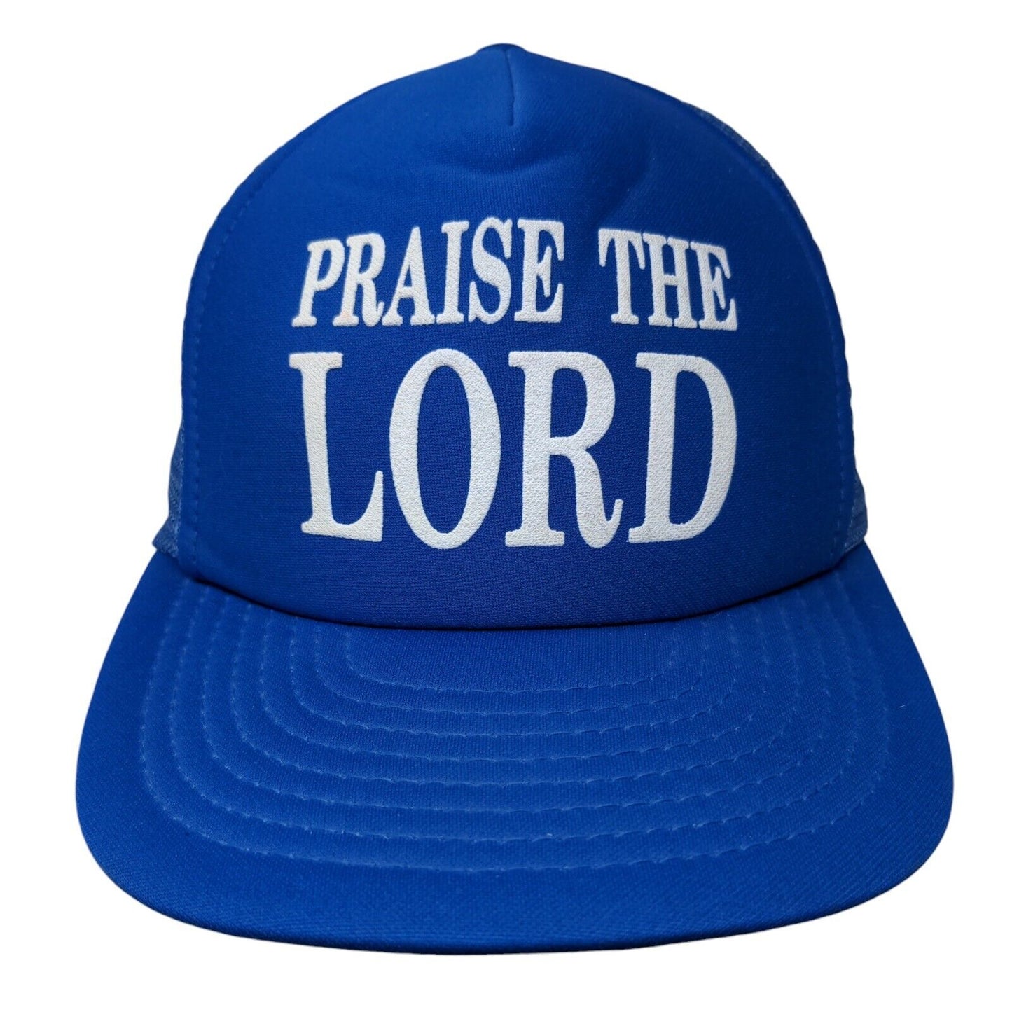 Praise The Lord Snapback Mesh Back Trucker Hat Blue OSFA Speedway